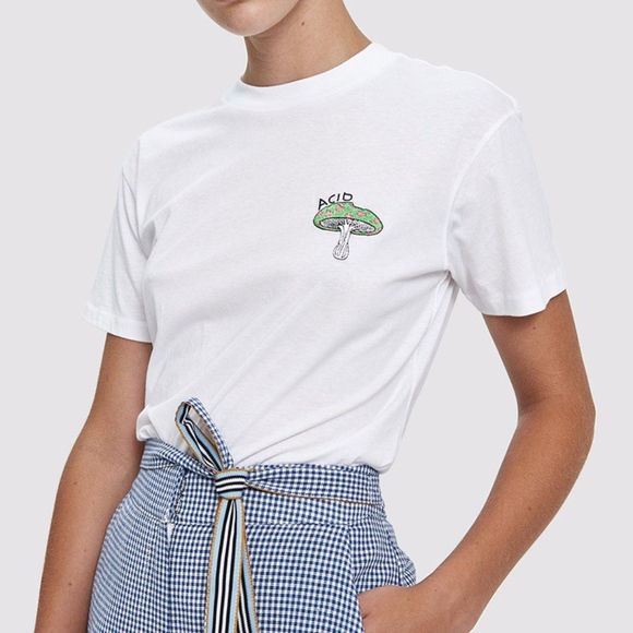 Nwt Embroidered Ganni Acid Mushroom 